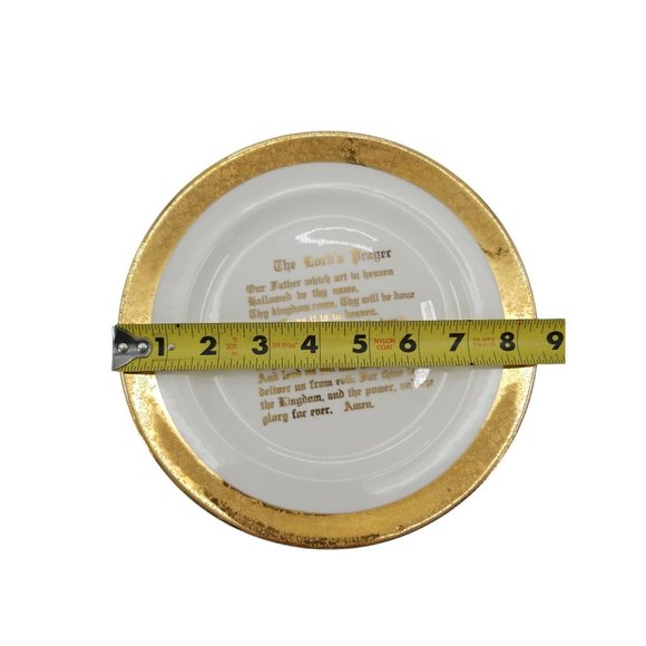 VTG Lord's Prayer printed in Gothic letters, 22K Gold Plated Maker Mark on Back - Picture 6 of 7